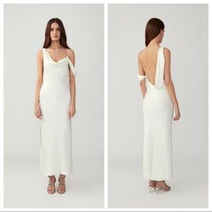 [fame and partners] ivory midi francois dress